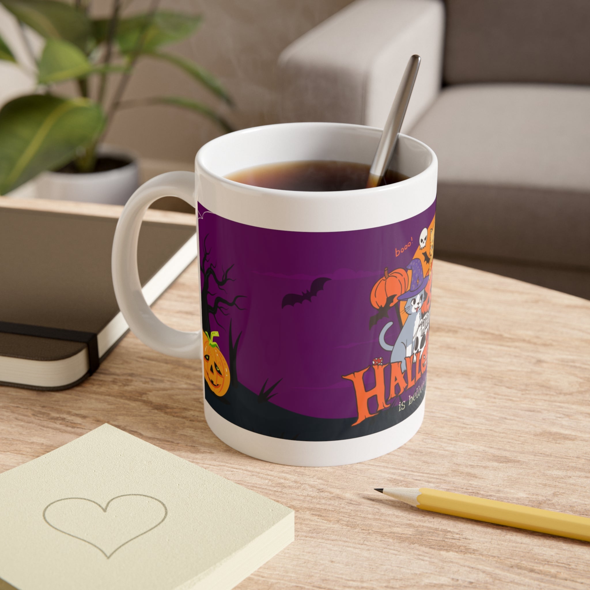 Happy Halloween is Better with Cats | White Ceramic Mug